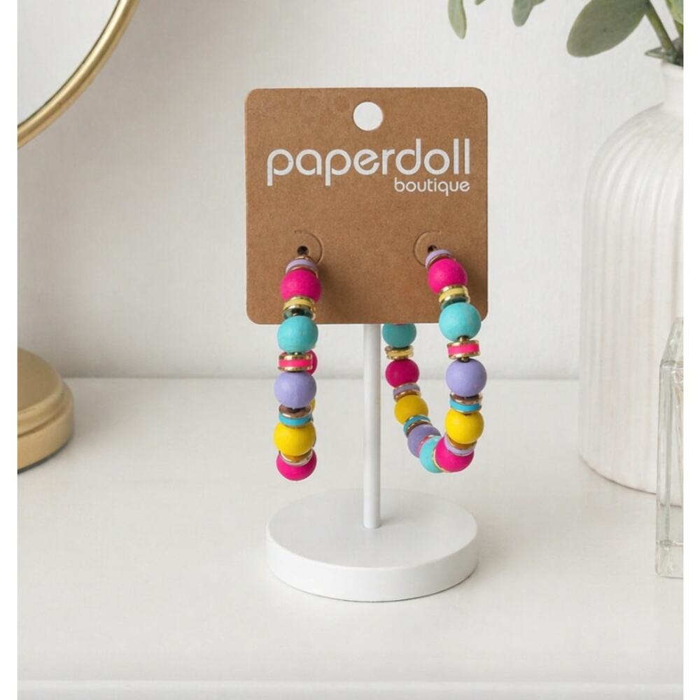 Colorful Gold Hoop Earrings New